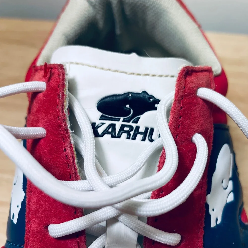 Karhu Albatross 82 Mens Red Navy Blue Suede Running Sneakers US 9